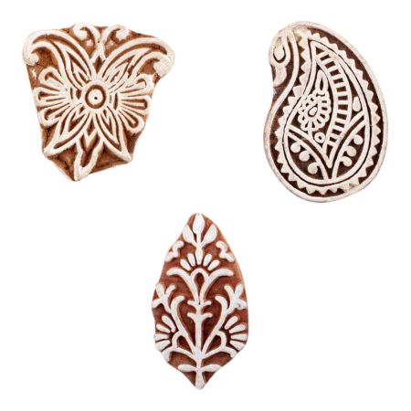 Set of 3 Piece New Mix Wooden Printing Block